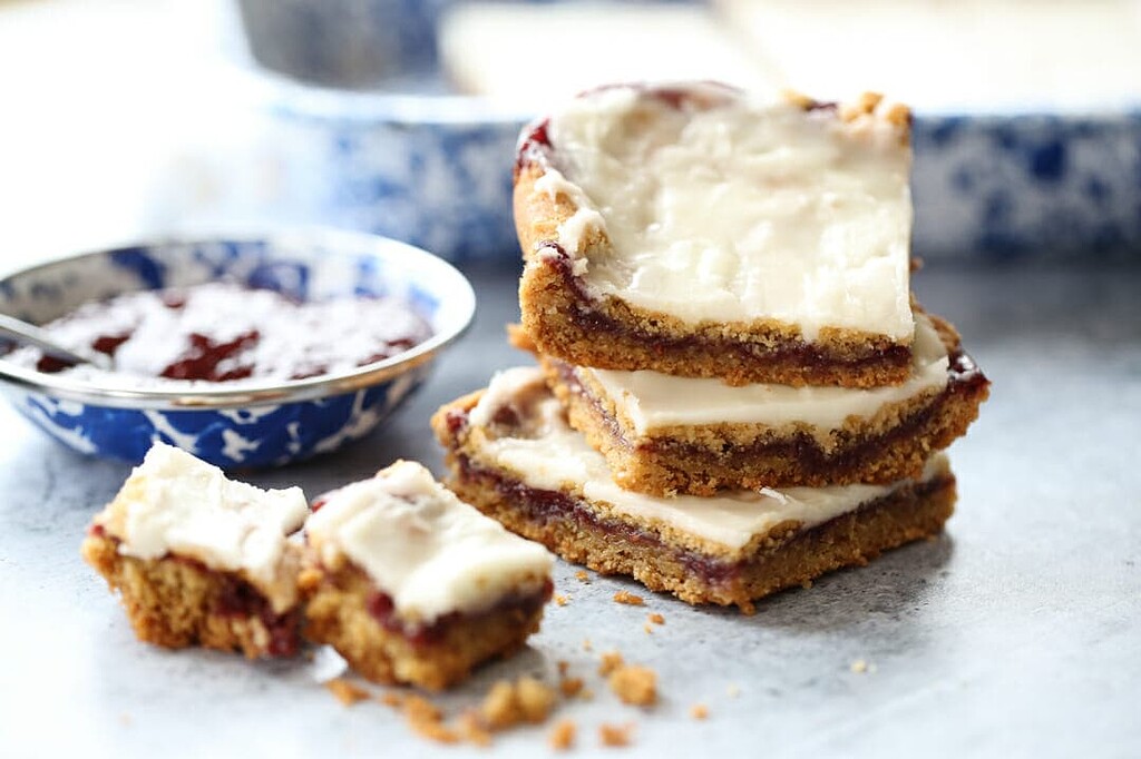 Peanut Butter and Jam Cookie Bars Just Dessert Recipes Secret